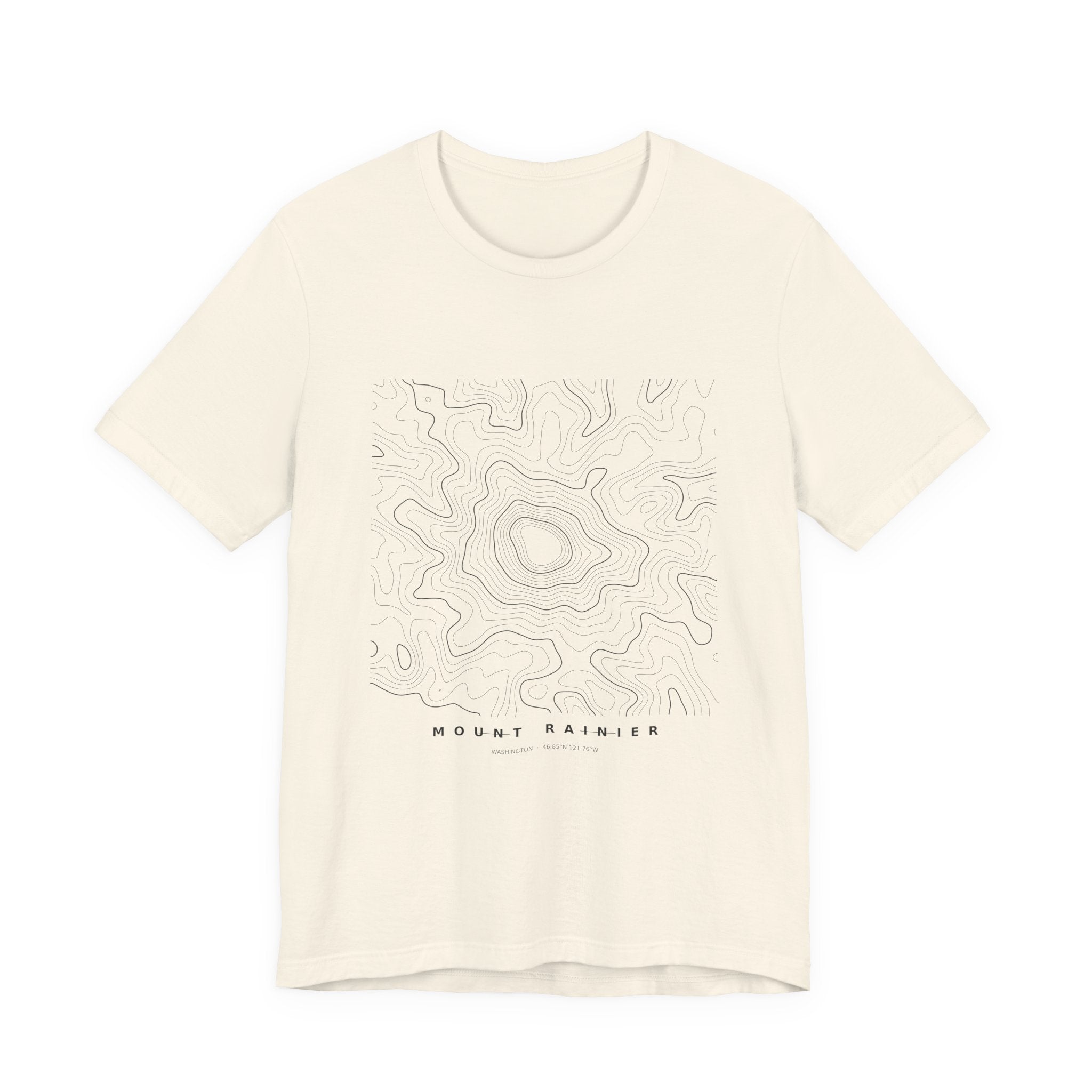 Mount Rainier Topographic Tee — Real Contour Map