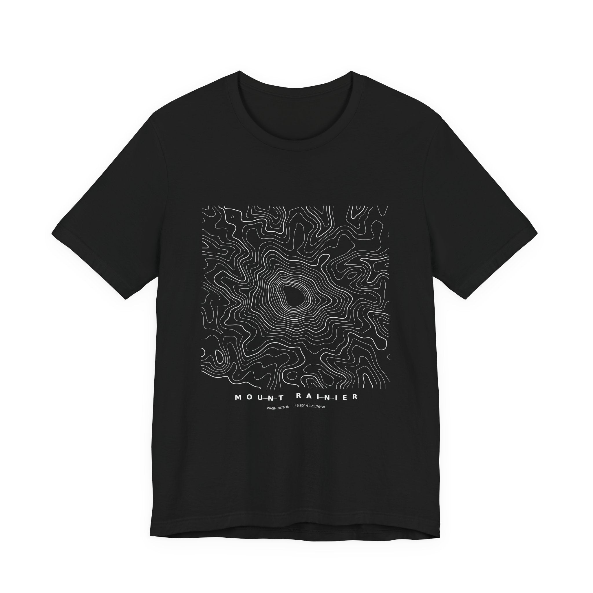 Mount Rainier Topographic Tee — Real Contour Map