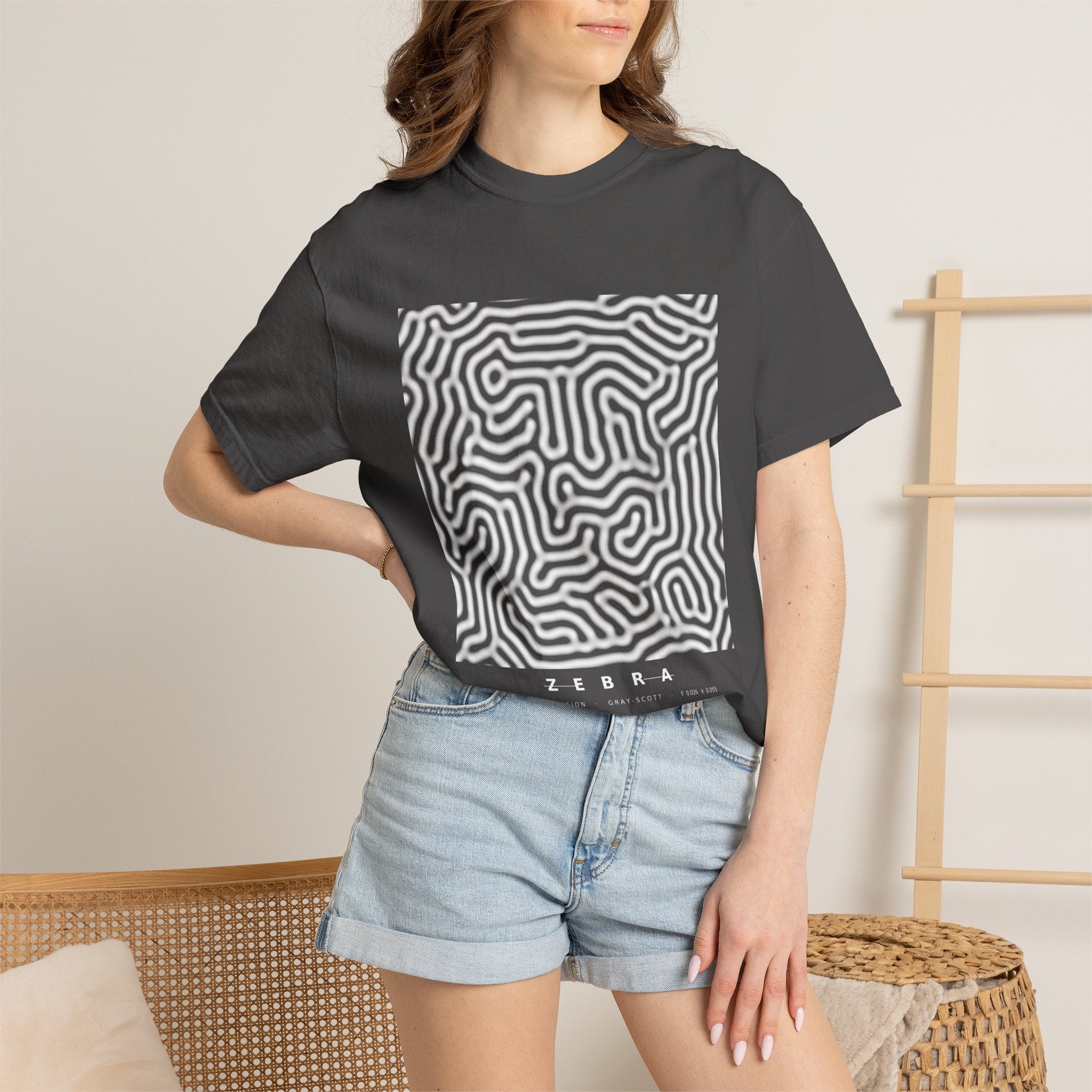 Zebra Tee - Turing Reaction-Diffusion Art | Men's