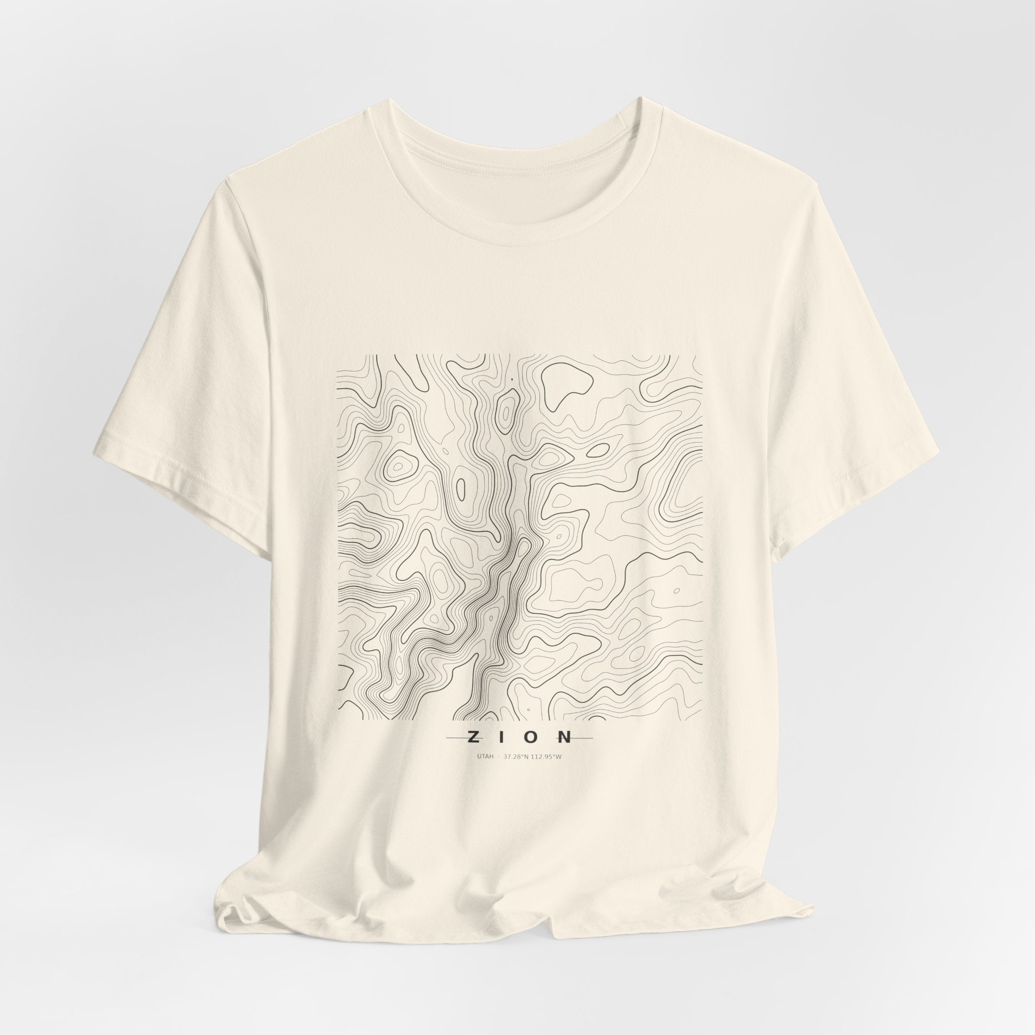 Zion Topographic Tee — Real Canyon Contour Map