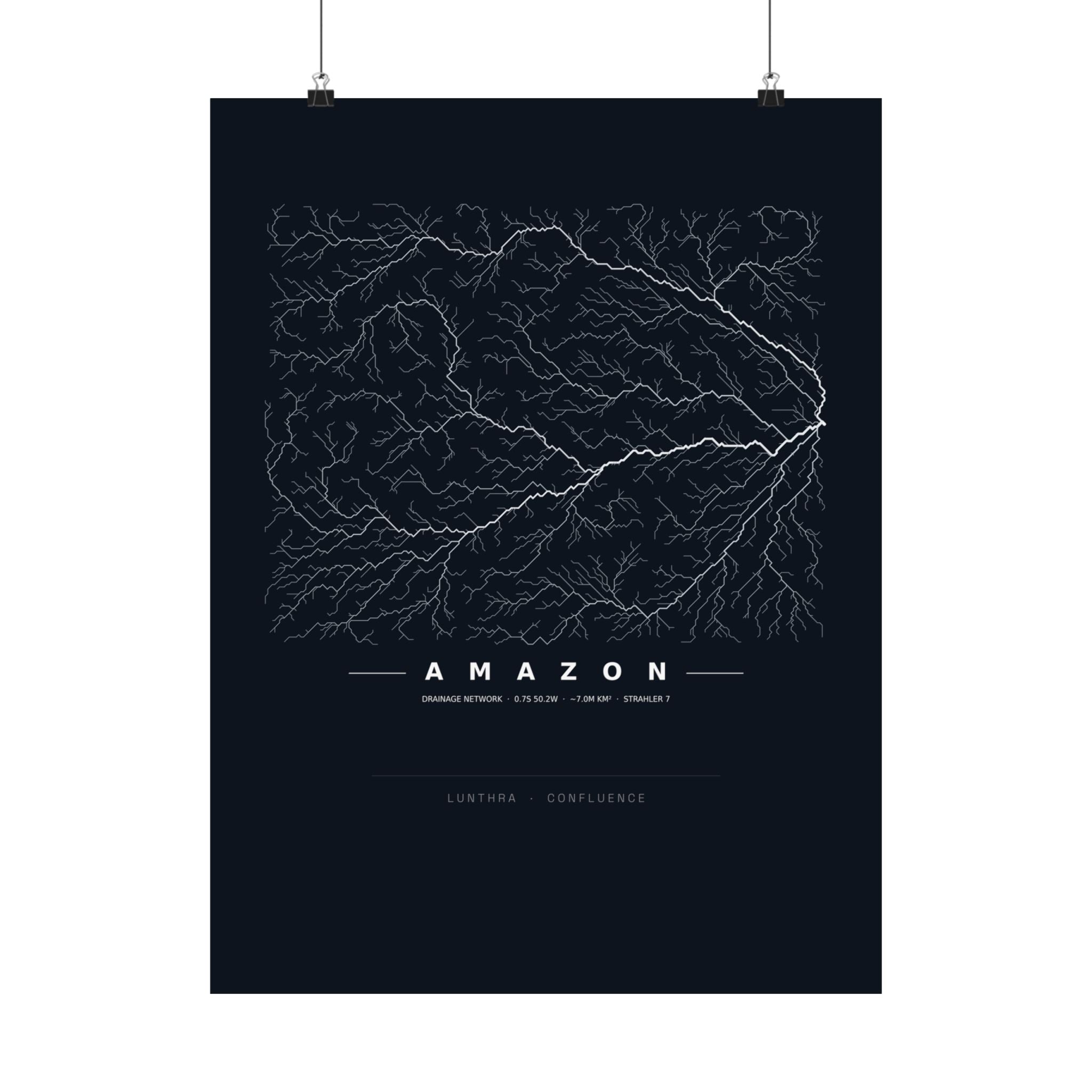 Amazon Poster - Modeled Drainage Network Art Wall Art
