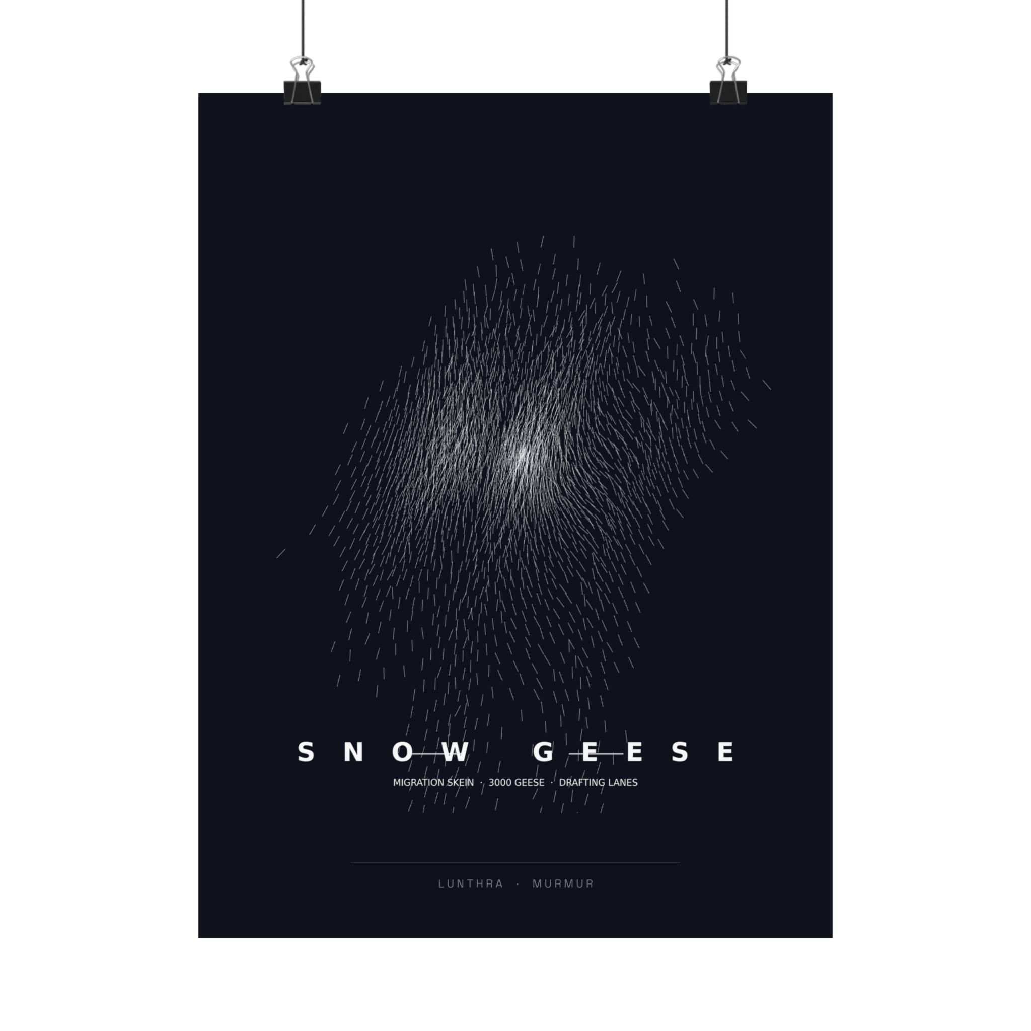 Snow Geese Skein Poster - Boids Flocking Model Art Wall Art