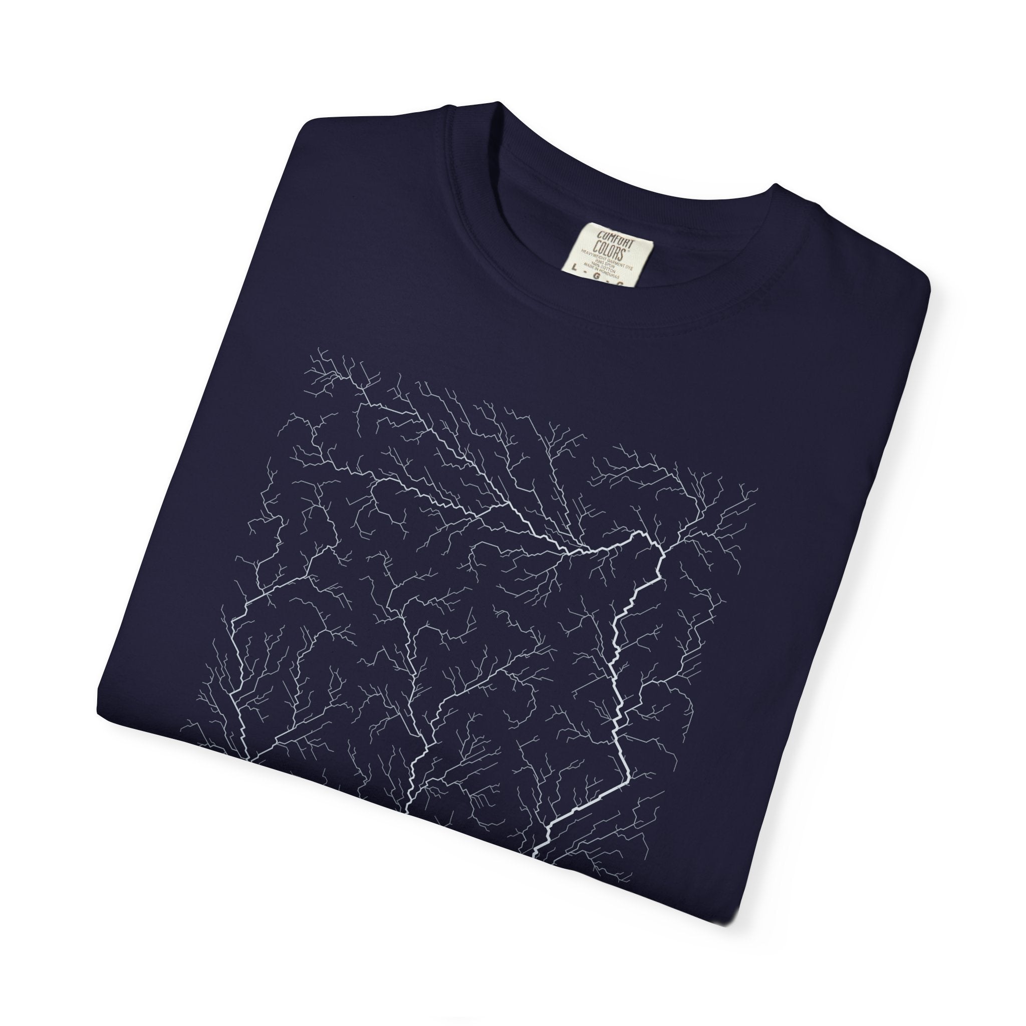 Mississippi Tee - Modeled Drainage Network Art | Men's