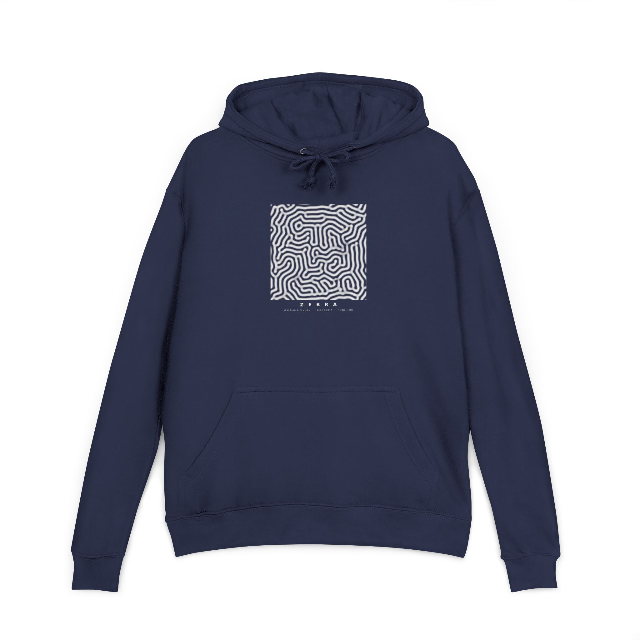 Zebra Hoodie - Turing Reaction-Diffusion Art | Men's