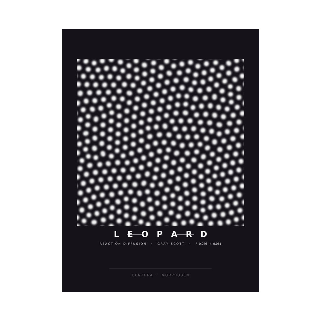 Leopard Poster - Turing Reaction-Diffusion Art Wall Art