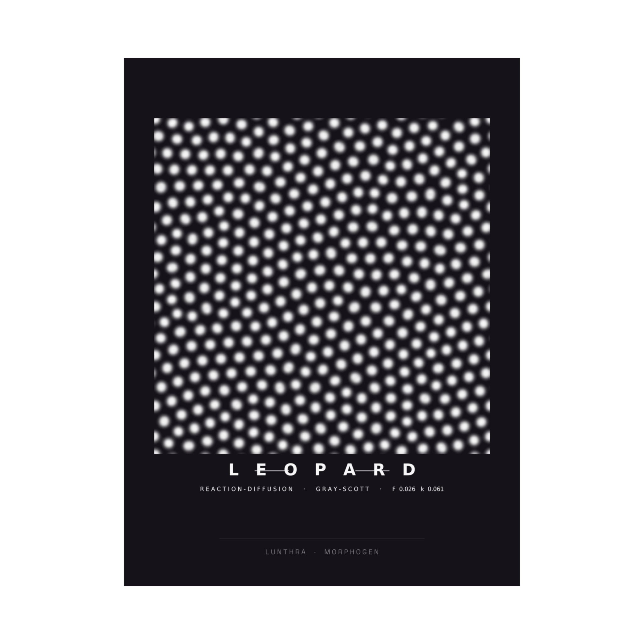 Leopard Poster - Turing Reaction-Diffusion Art Wall Art