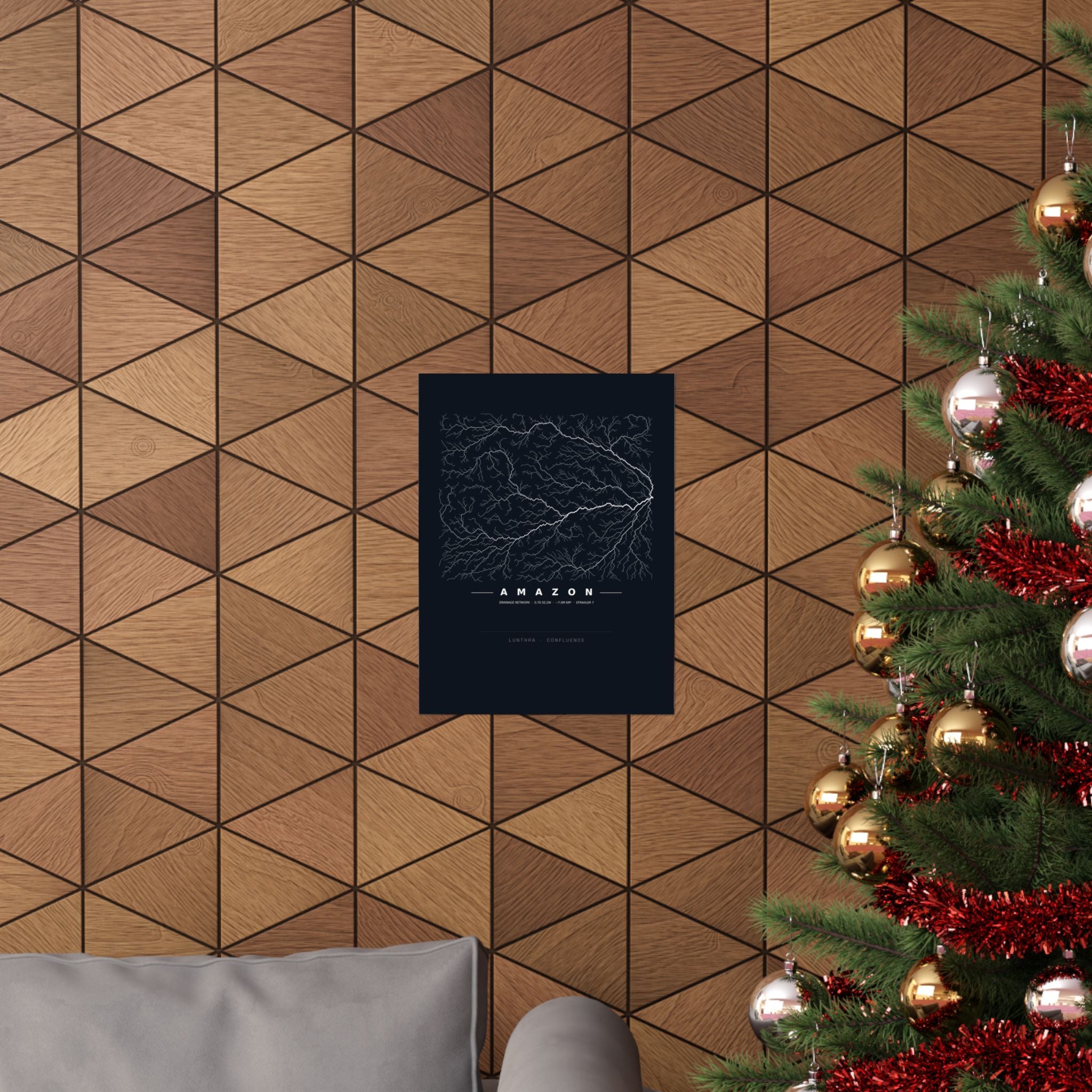 Amazon Poster - Modeled Drainage Network Art Wall Art