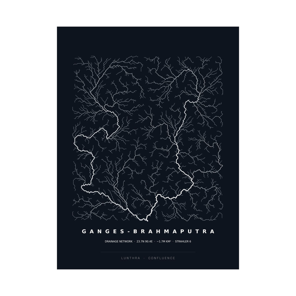 Ganges-Brahmaputra Poster - Modeled Drainage Network Art Wall Art