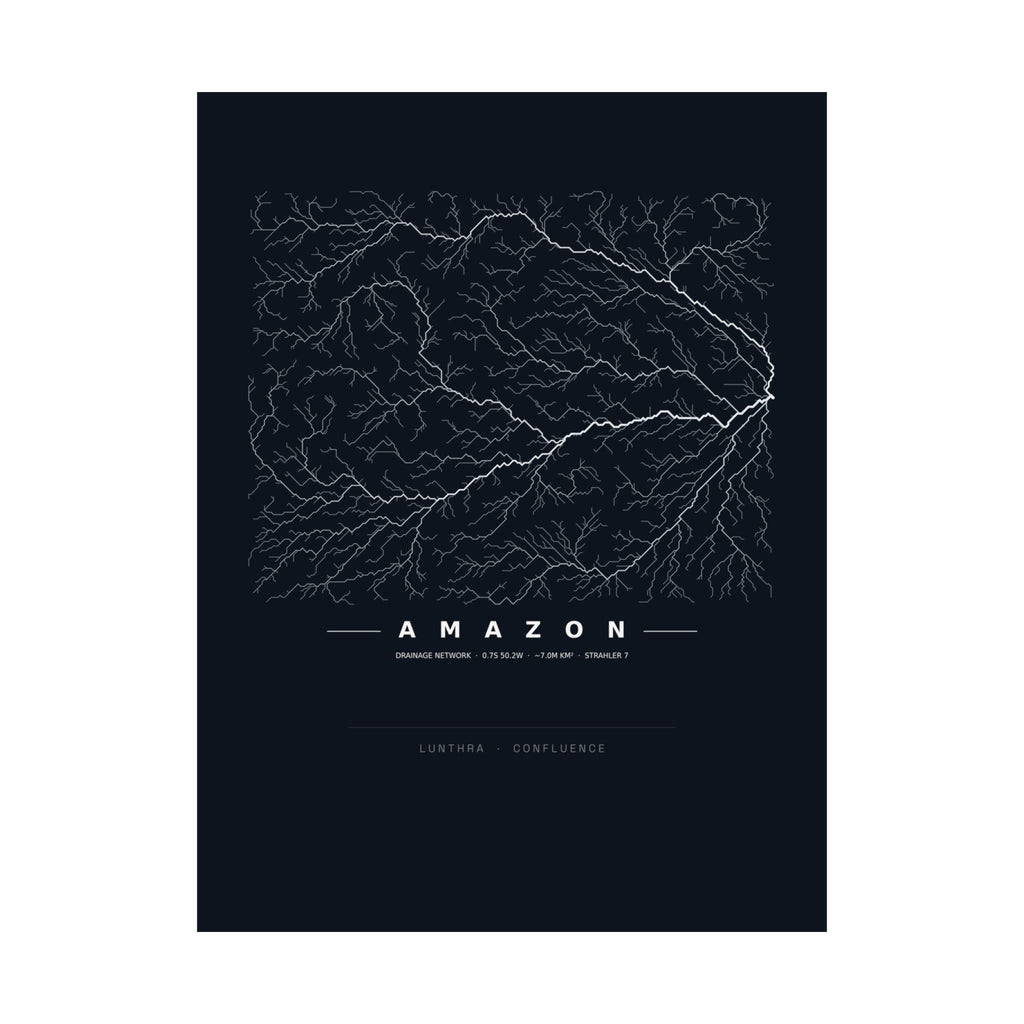Amazon Poster - Modeled Drainage Network Art Wall Art