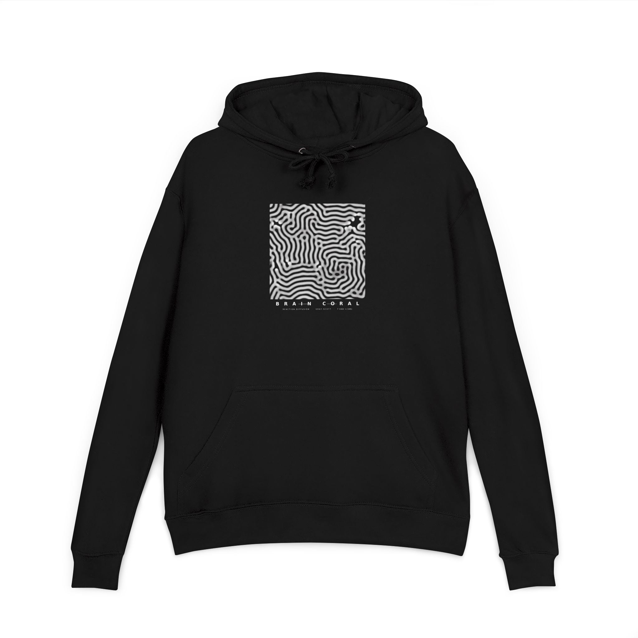 Brain Coral Hoodie - Turing Reaction-Diffusion Art | Men's