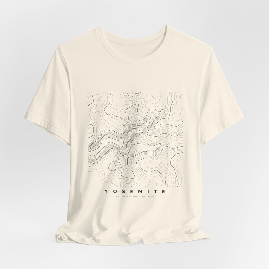 Yosemite Half Dome Topographic Tee — Contour Map
