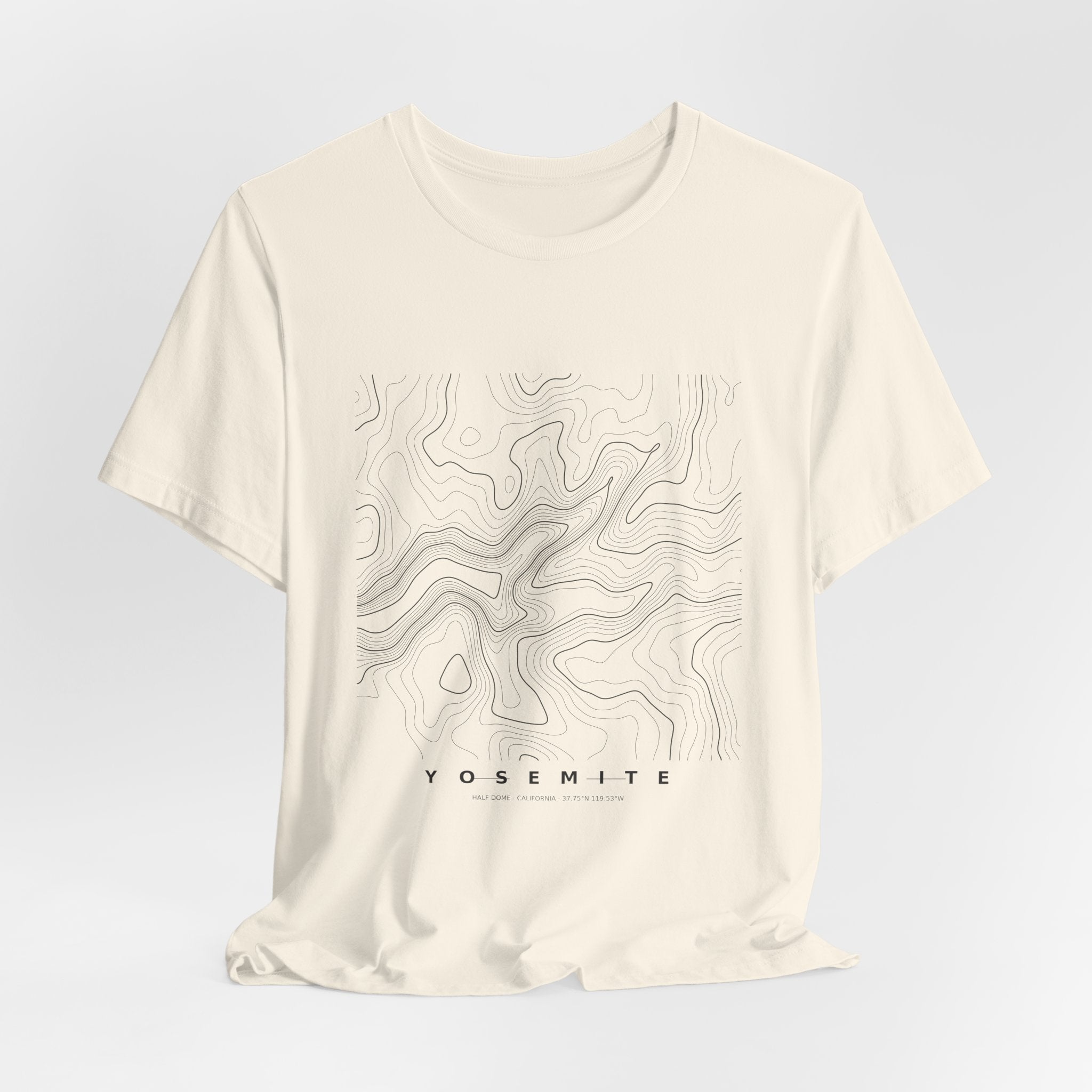 Yosemite Half Dome Topographic Tee — Contour Map