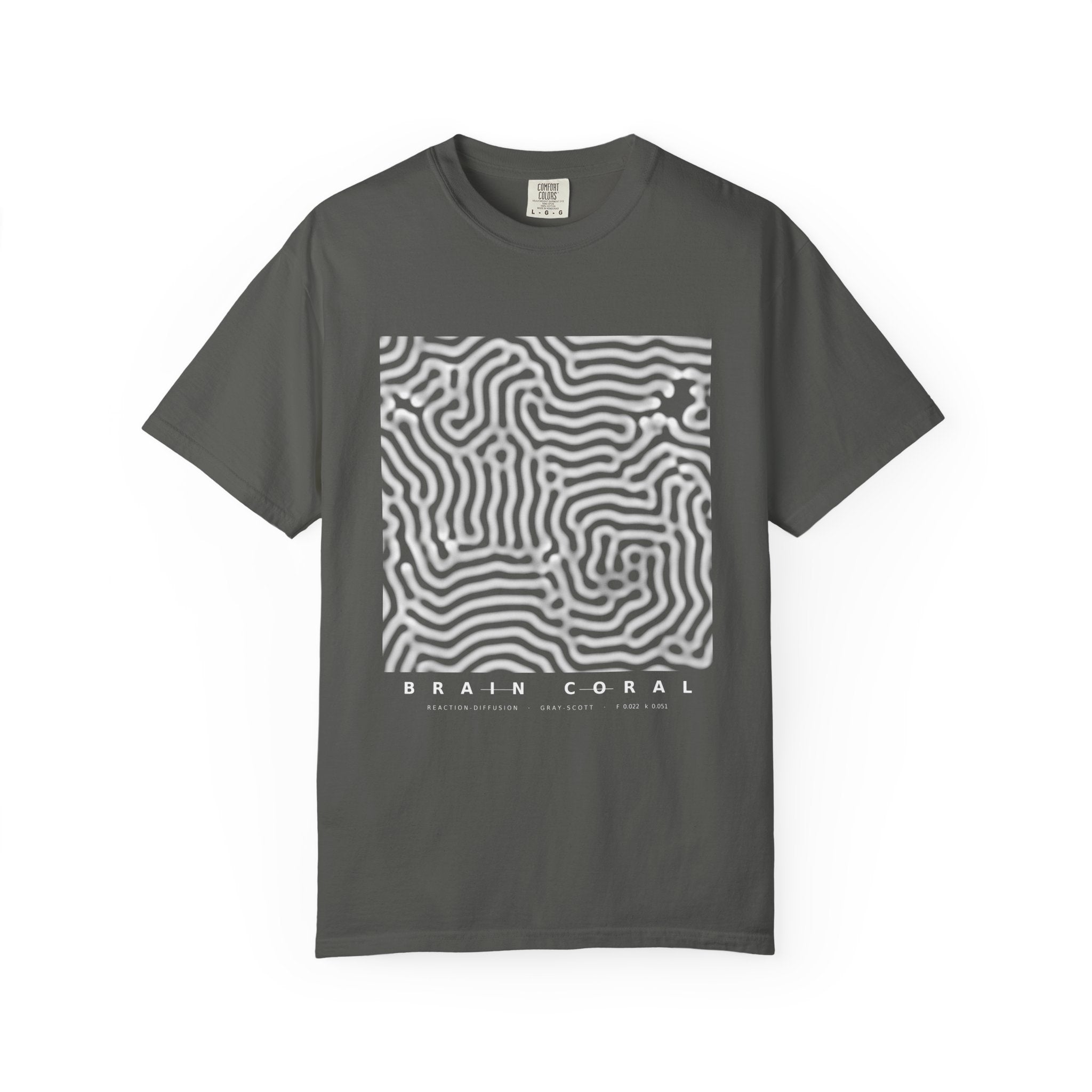 Brain Coral Tee - Turing Reaction-Diffusion Art | Men's