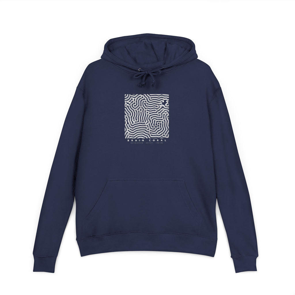 Brain Coral Hoodie - Turing Reaction-Diffusion Art | Men's