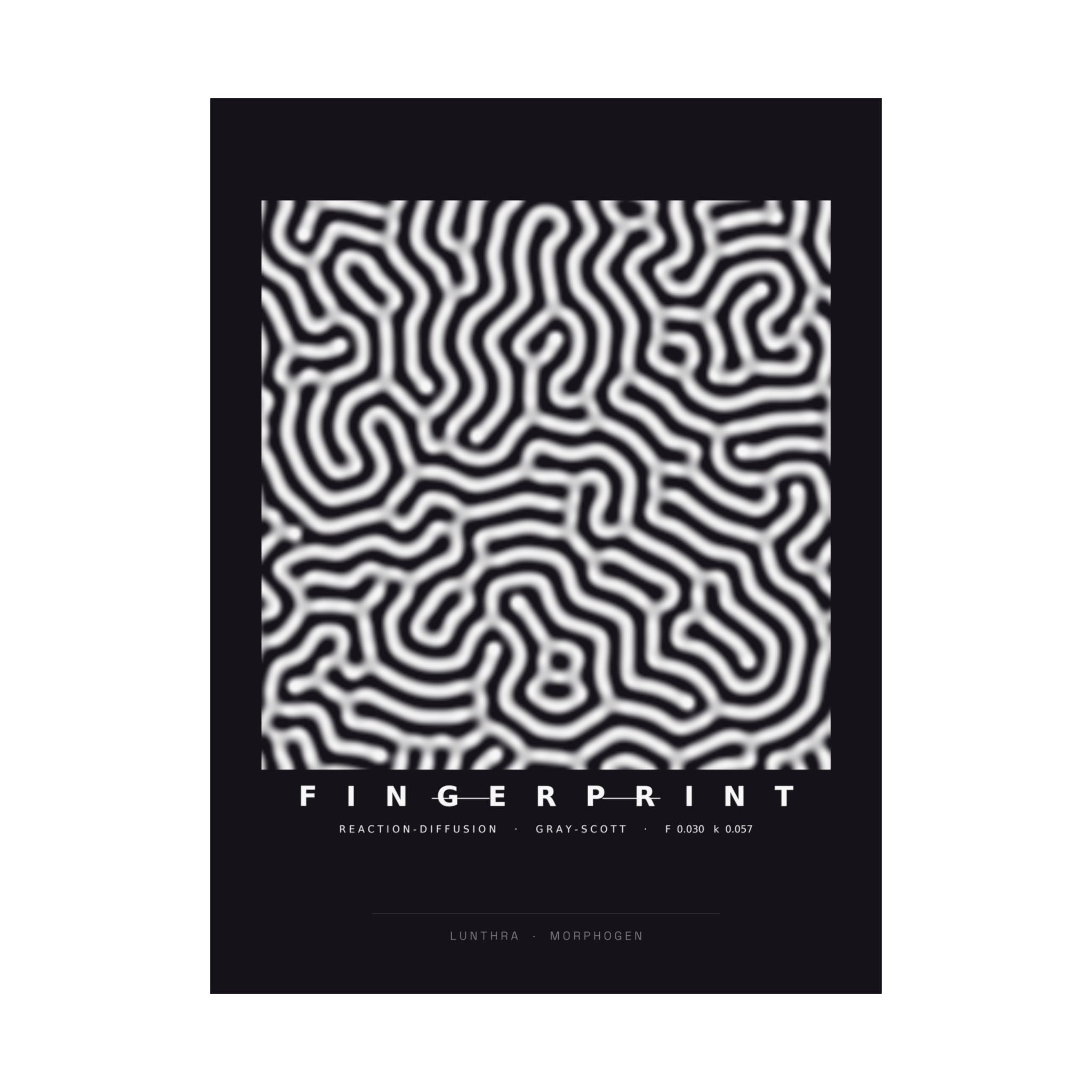 Fingerprint Poster - Turing Reaction-Diffusion Art Wall Art