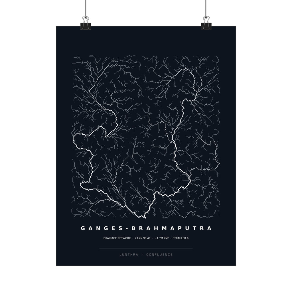 Ganges-Brahmaputra Poster - Modeled Drainage Network Art Wall Art