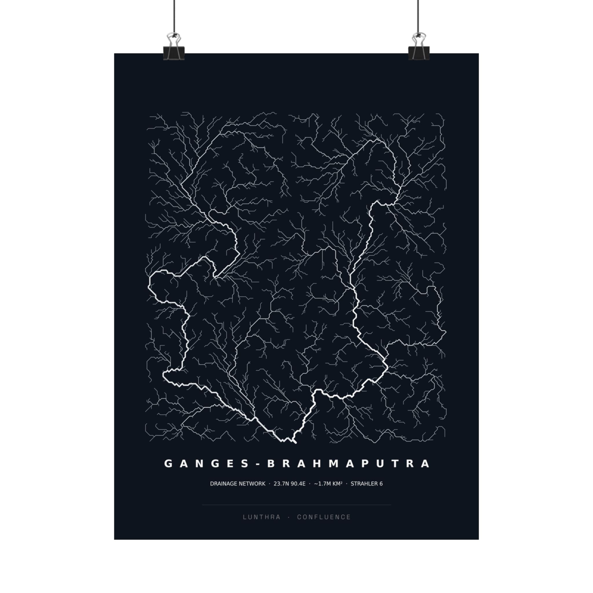 Ganges-Brahmaputra Poster - Modeled Drainage Network Art Wall Art