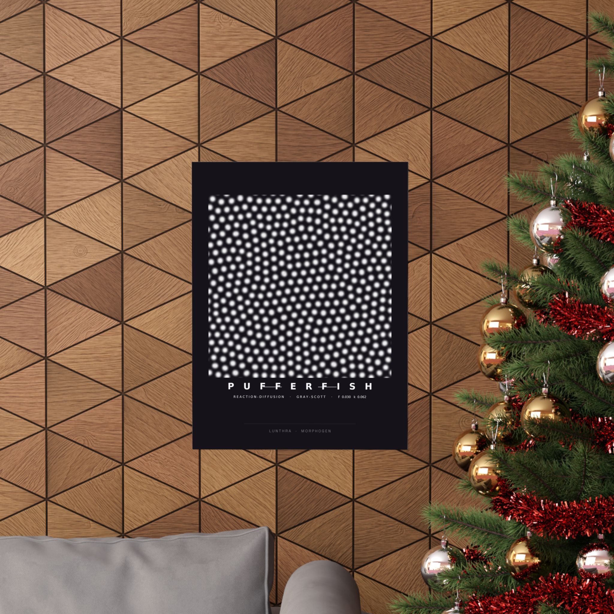 Pufferfish Poster - Turing Reaction-Diffusion Art Wall Art