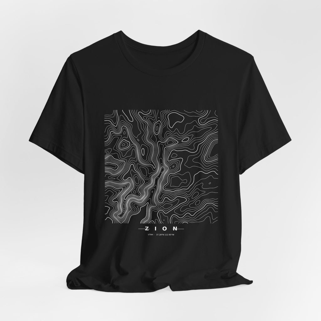 Zion Topographic Tee — Real Canyon Contour Map