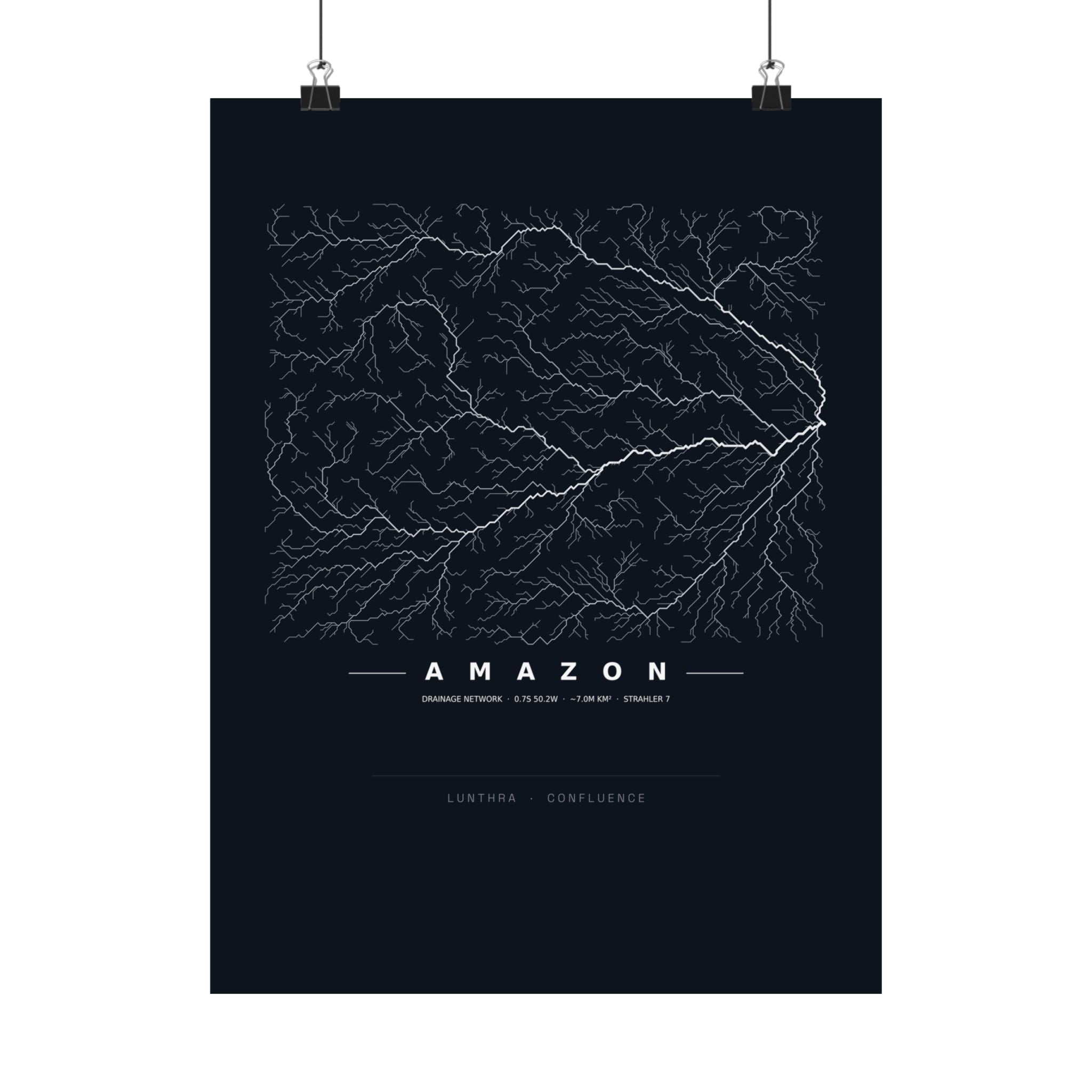 Amazon Poster - Modeled Drainage Network Art Wall Art