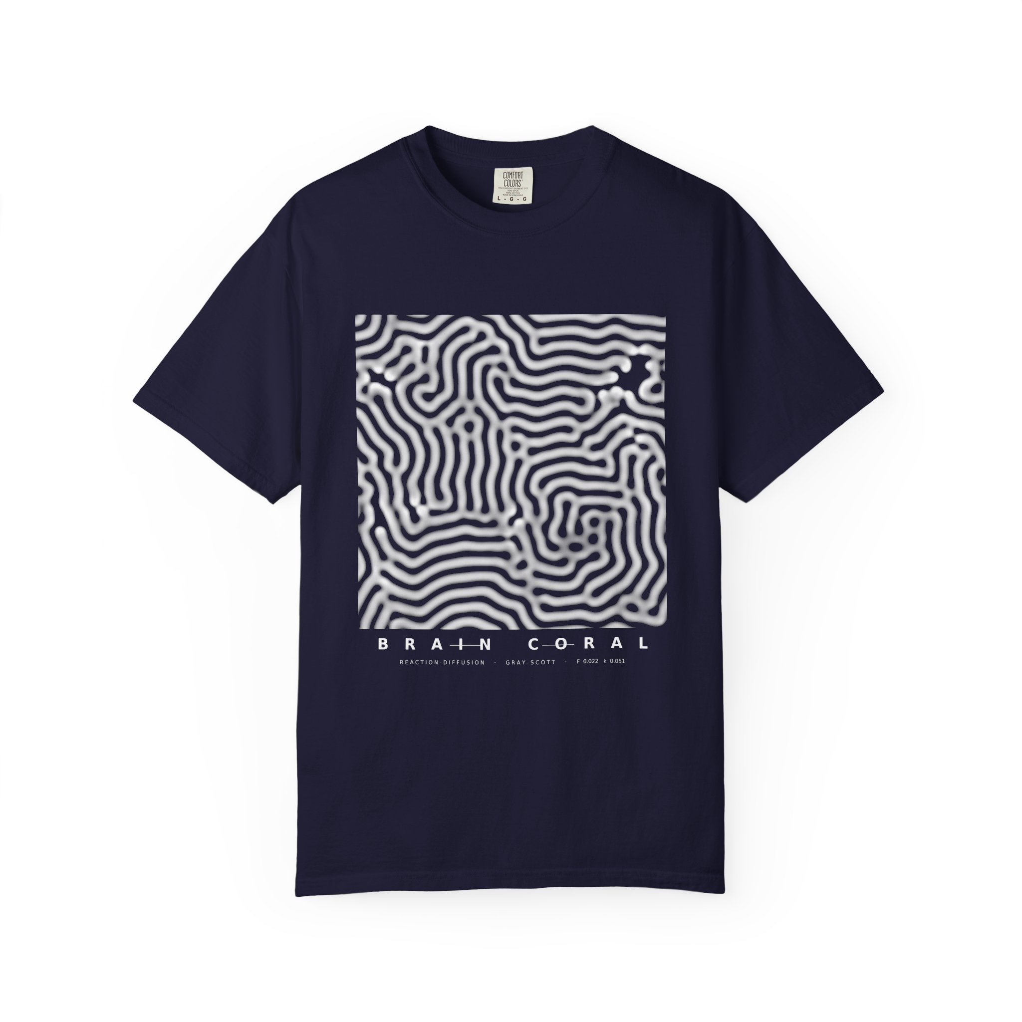 Brain Coral Tee - Turing Reaction-Diffusion Art | Men's