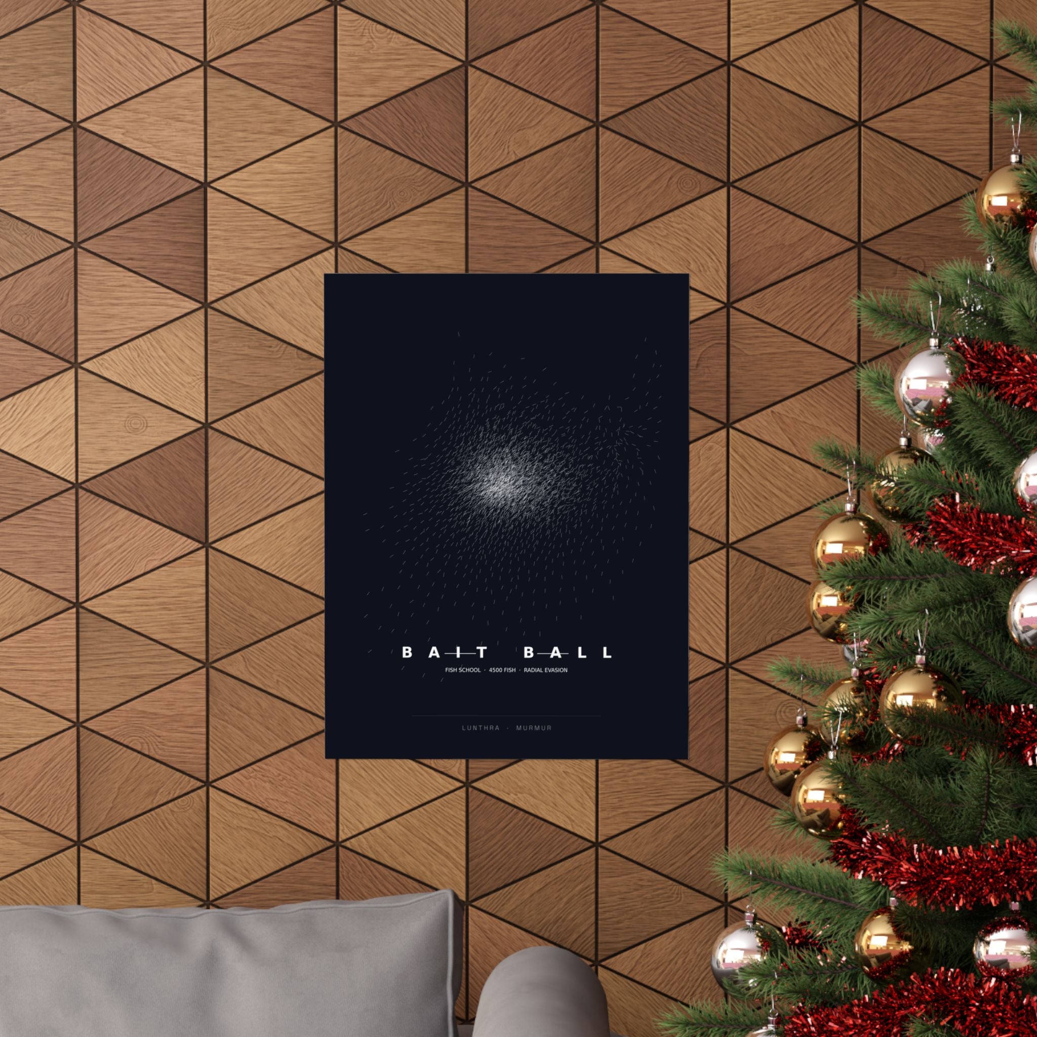 Bait Ball Poster - Boids Flocking Model Art Wall Art