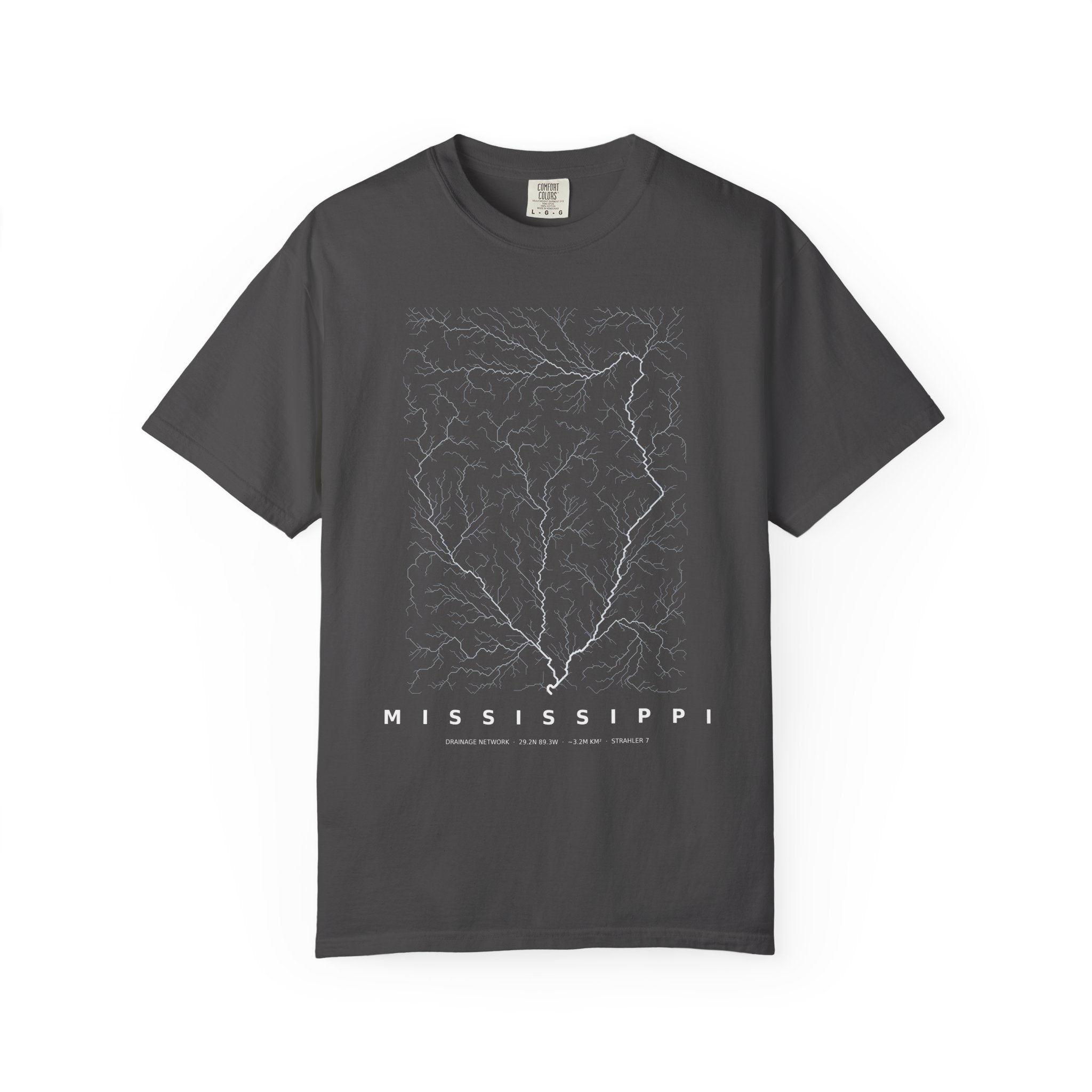 Mississippi Tee - Modeled Drainage Network Art | Men's