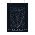 Mississippi Poster - Modeled Drainage Network Art Wall Art
