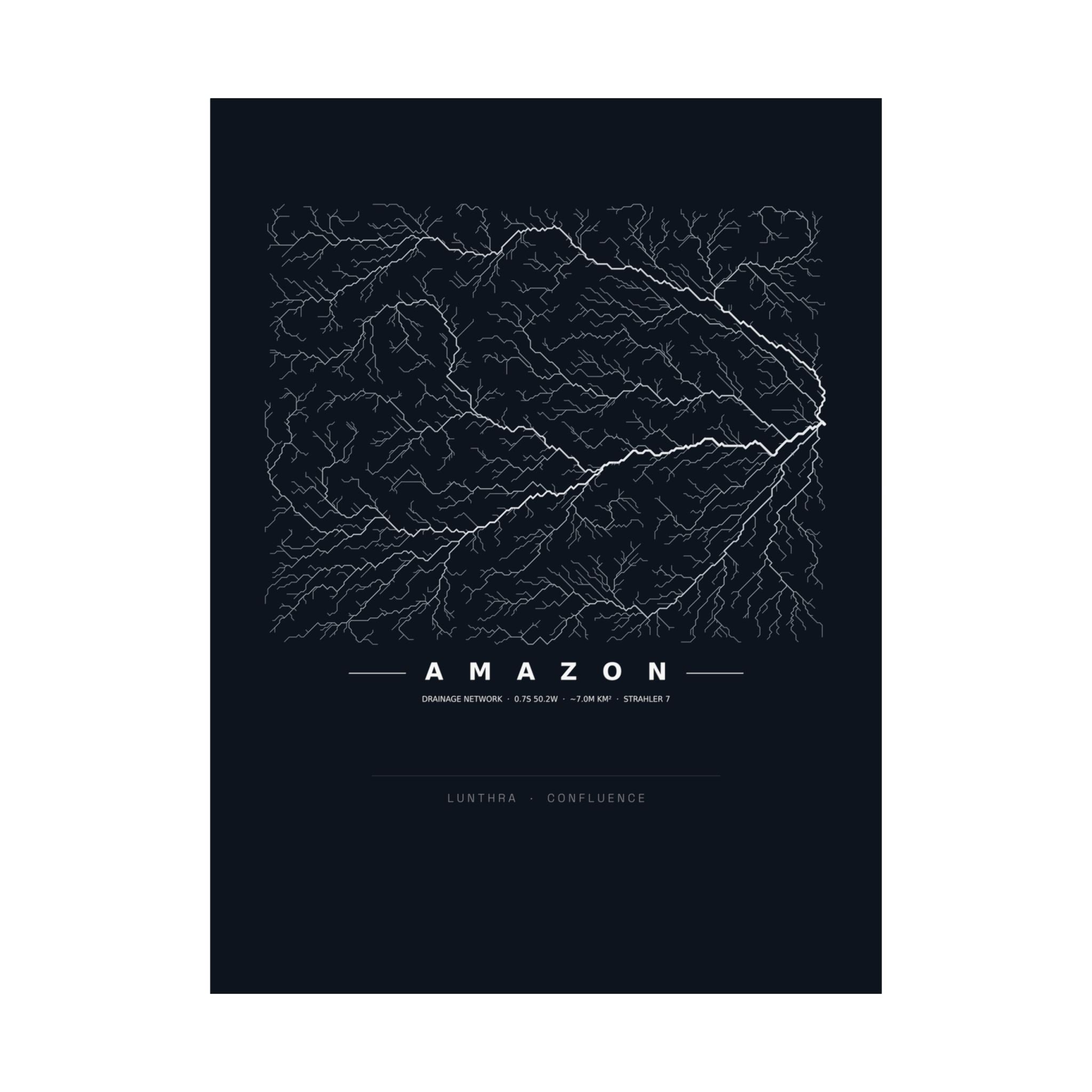 Amazon Poster - Modeled Drainage Network Art Wall Art