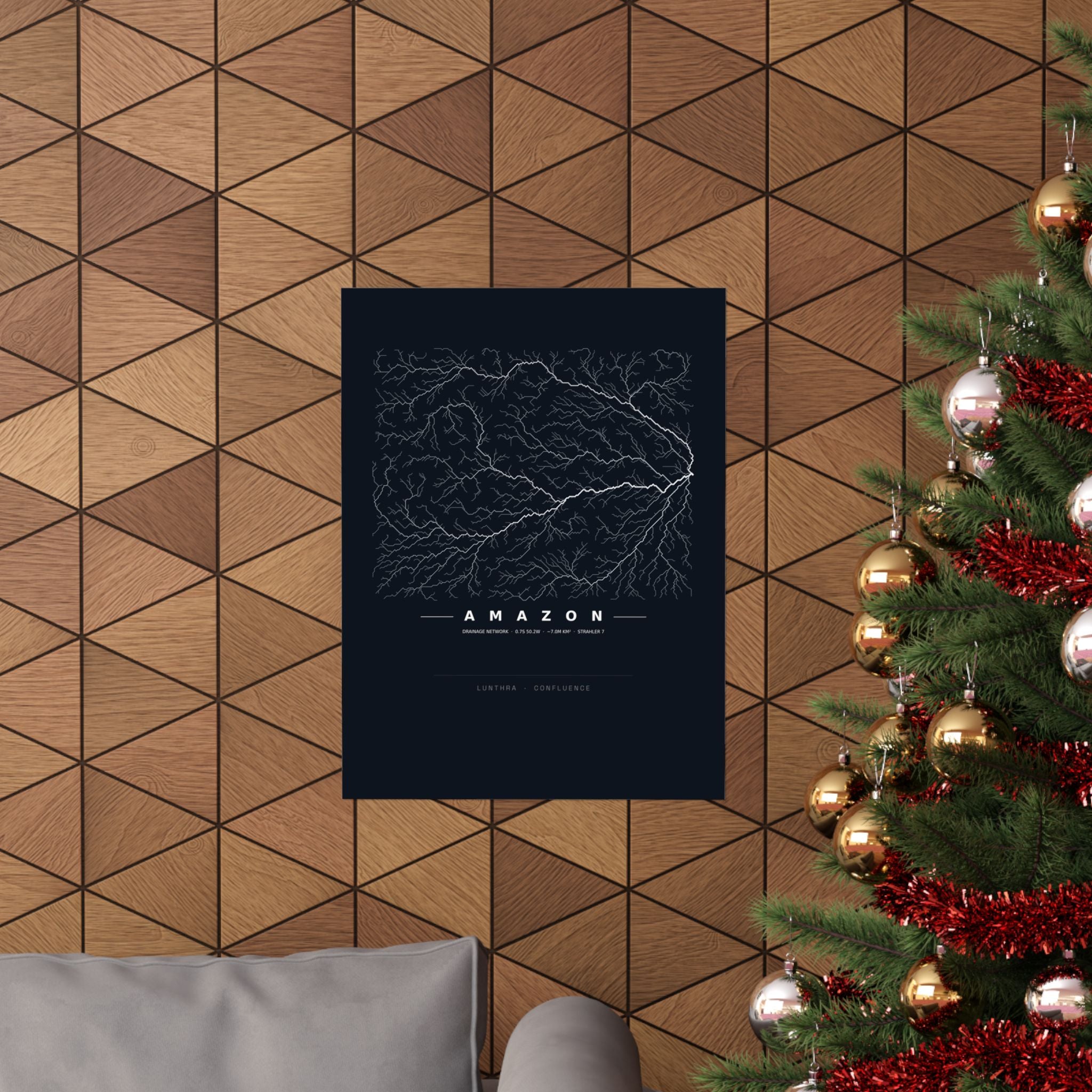 Amazon Poster - Modeled Drainage Network Art Wall Art