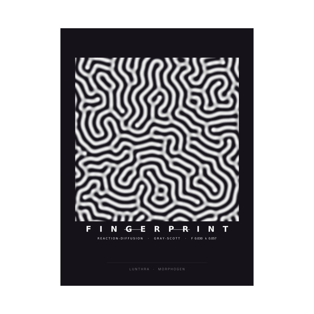 Fingerprint Poster - Turing Reaction-Diffusion Art Wall Art