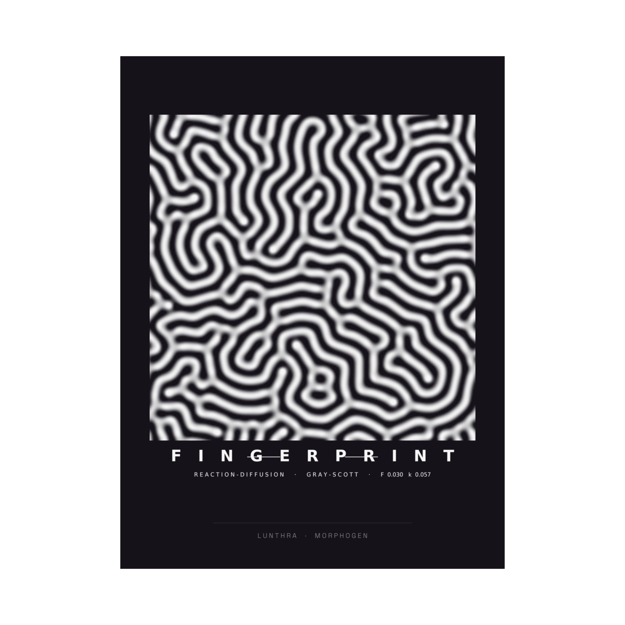 Fingerprint Poster - Turing Reaction-Diffusion Art Wall Art