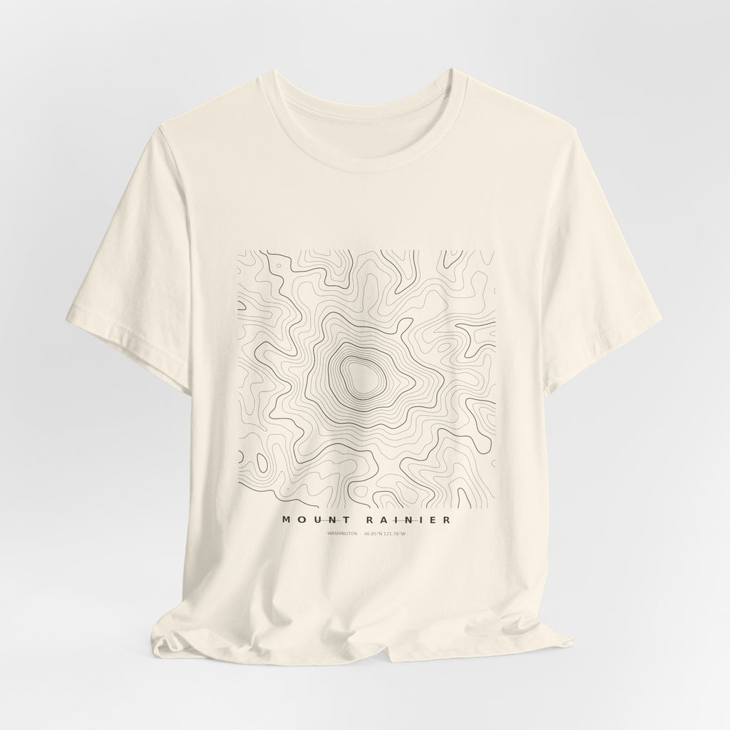 Mount Rainier Topographic Tee — Real Contour Map