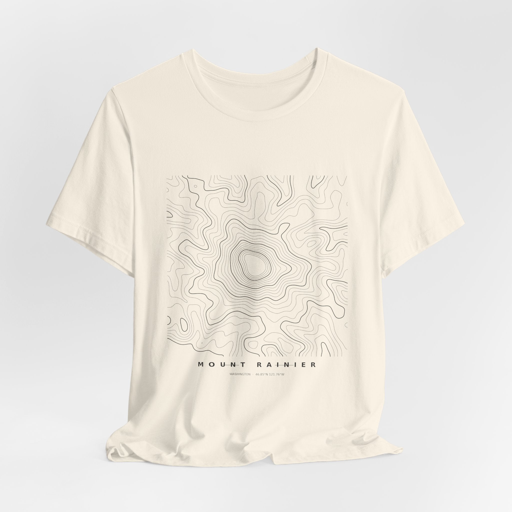 Mount Rainier Topographic Tee — Real Contour Map