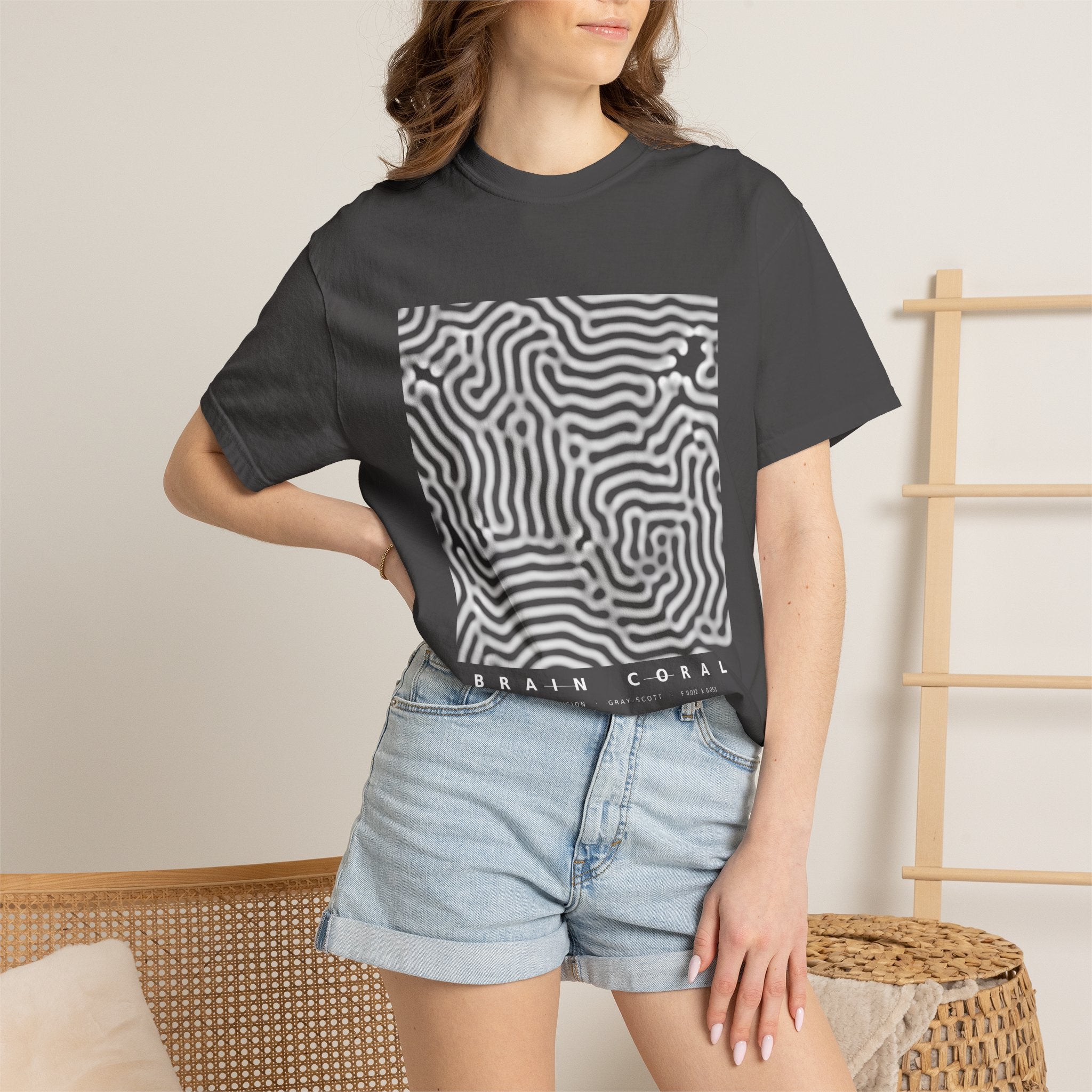 Brain Coral Tee - Turing Reaction-Diffusion Art | Men's