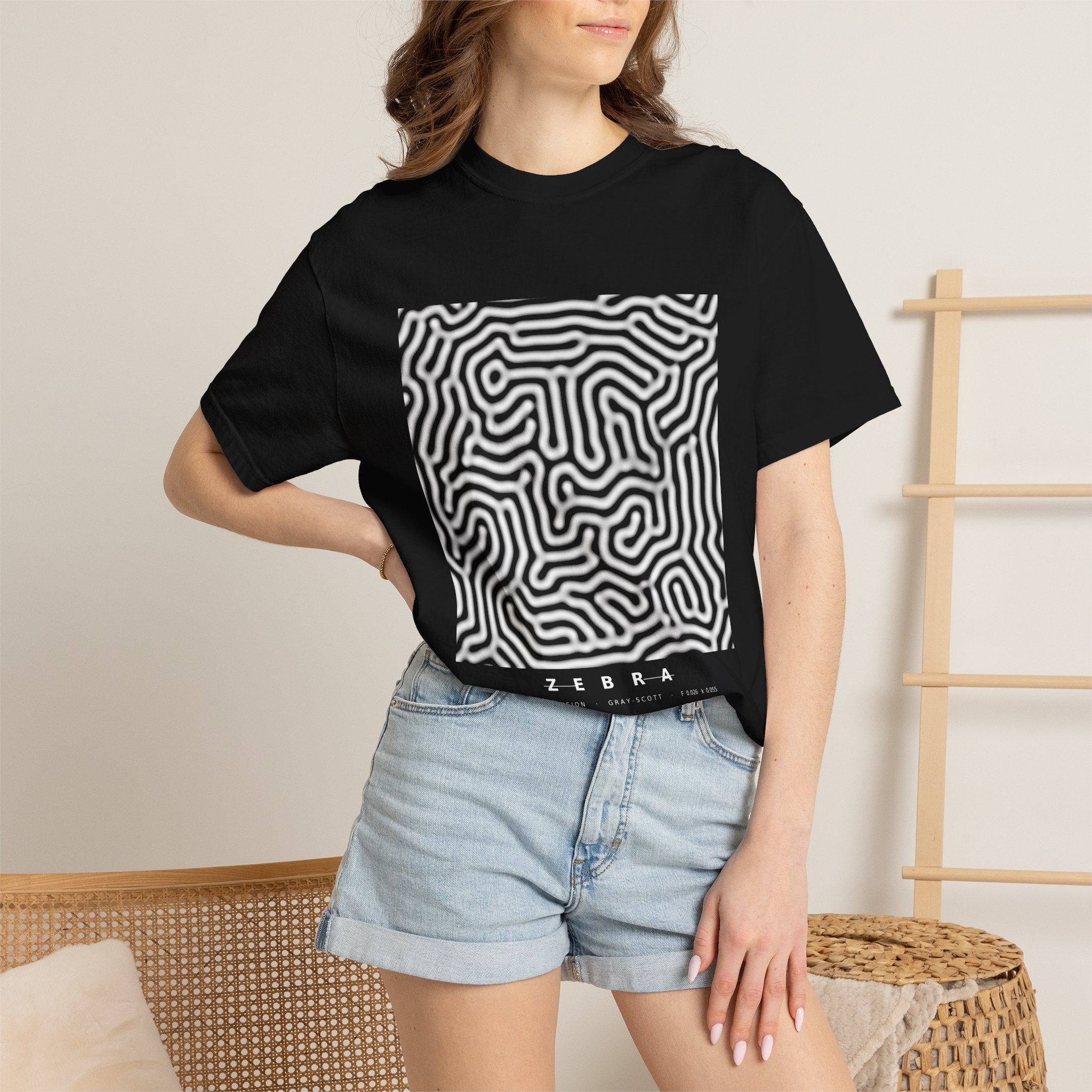 Zebra Tee - Turing Reaction-Diffusion Art | Men's
