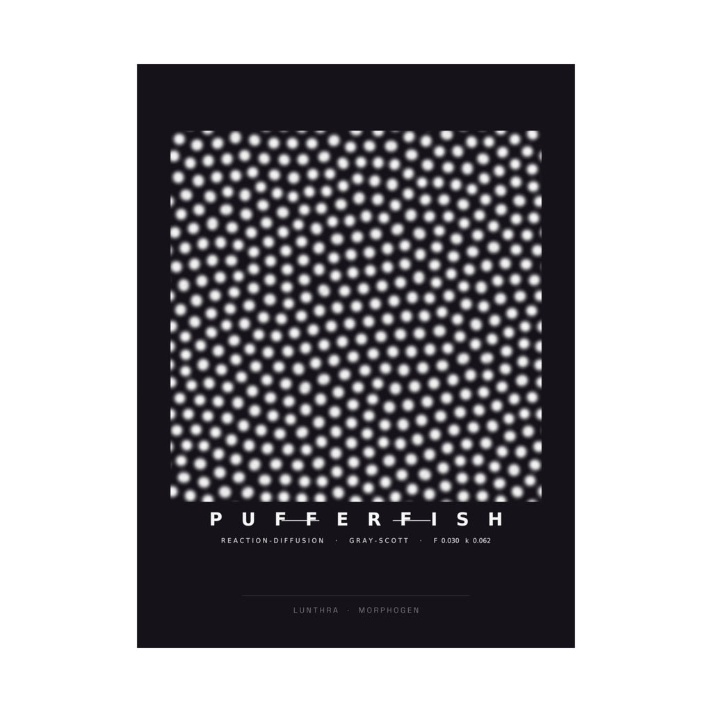 Pufferfish Poster - Turing Reaction-Diffusion Art Wall Art
