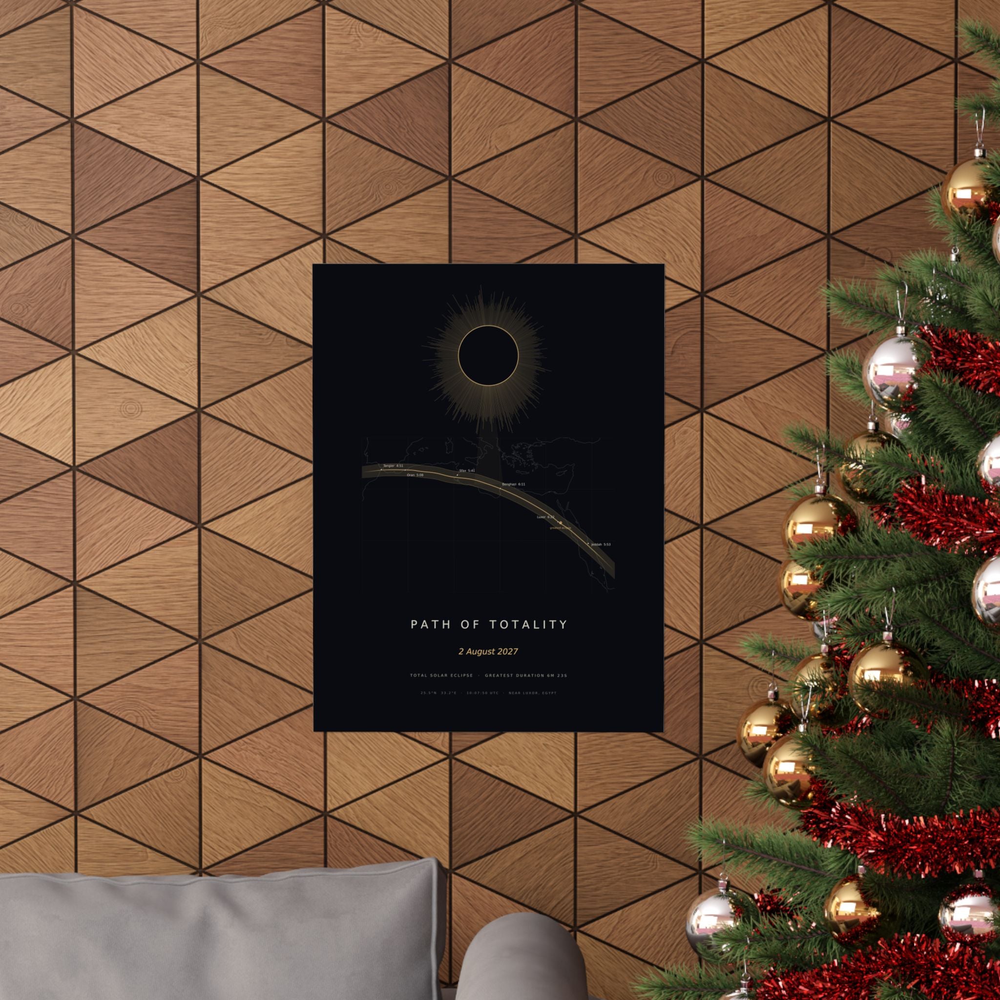 Path of Totality — 2027 Total Solar Eclipse Poster