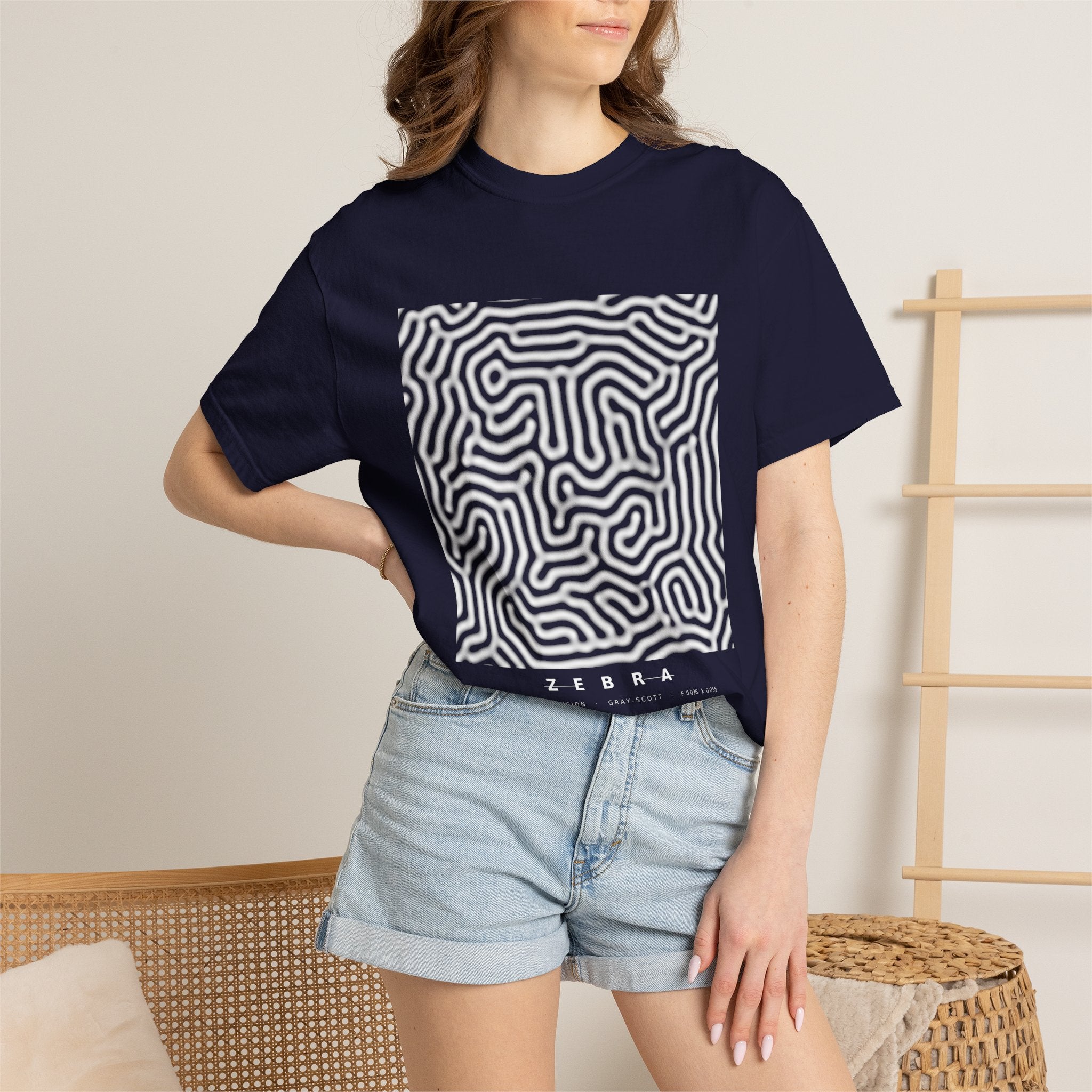 Zebra Tee - Turing Reaction-Diffusion Art | Men's
