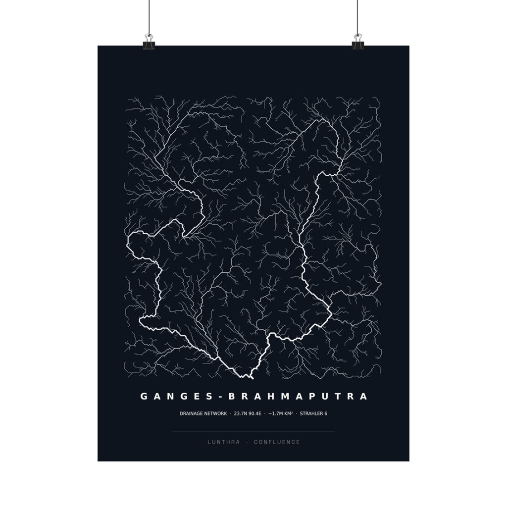 Ganges-Brahmaputra Poster - Modeled Drainage Network Art Wall Art