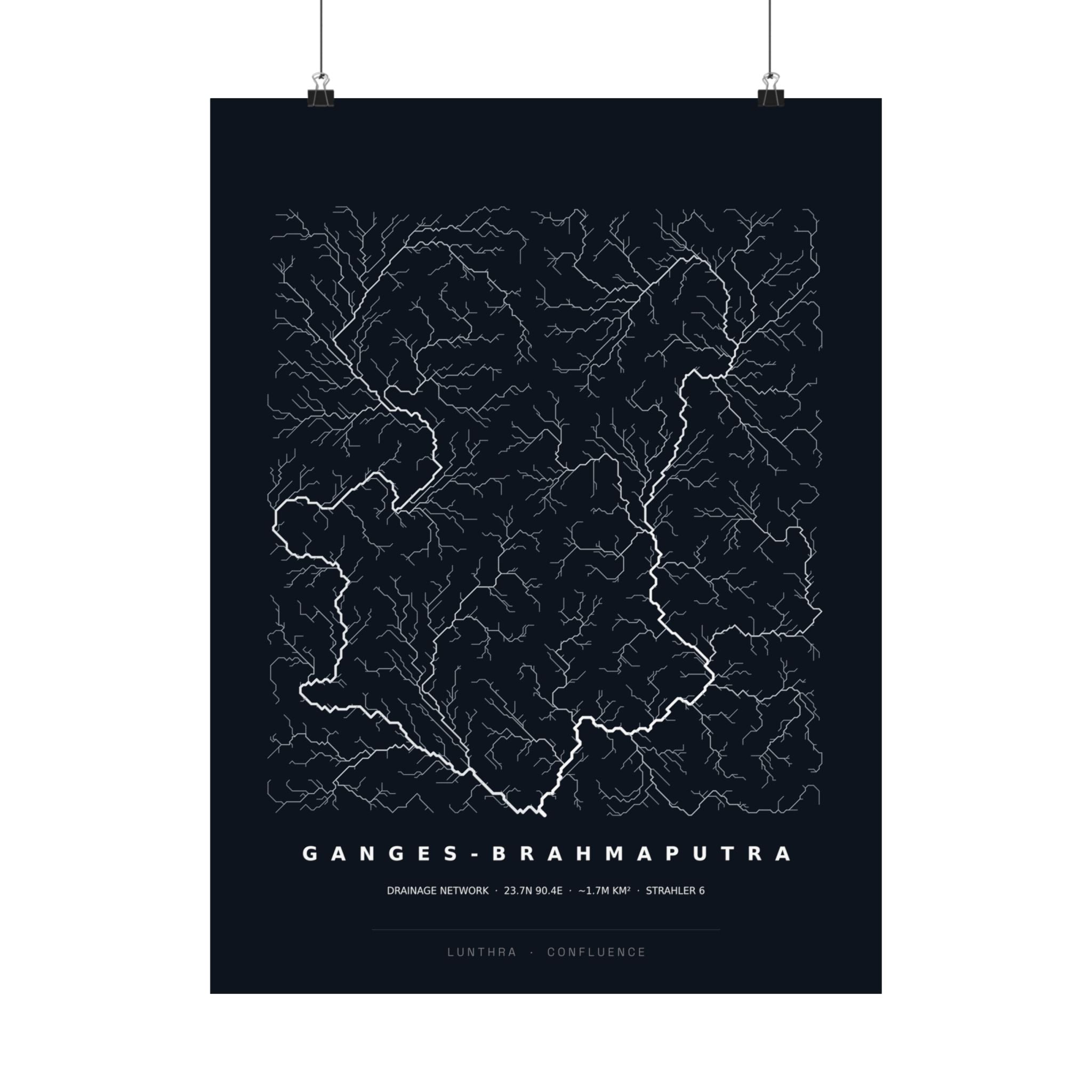 Ganges-Brahmaputra Poster - Modeled Drainage Network Art Wall Art